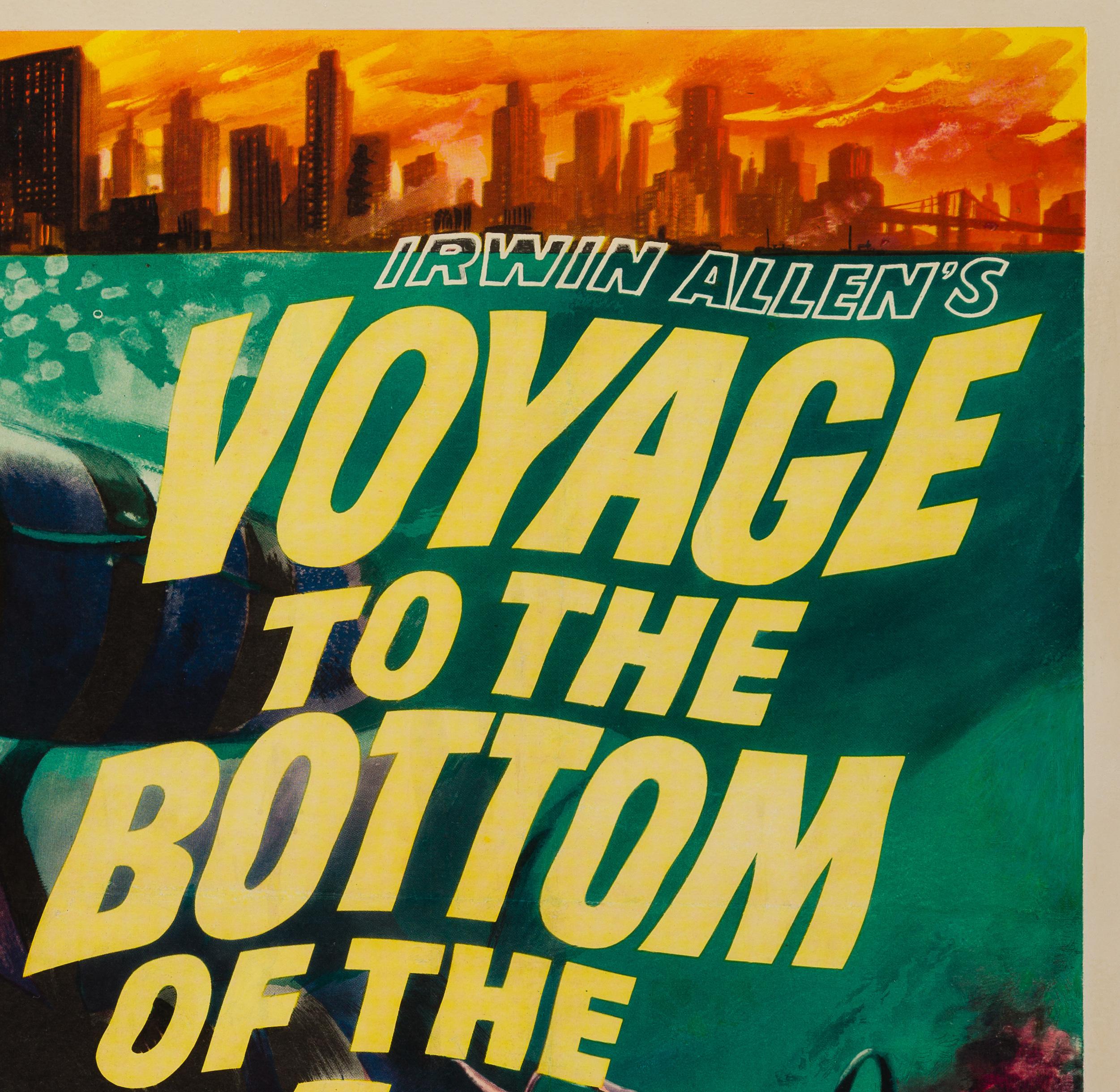 20th Century Voyage to the Bottom of the Sea Original British Film Poster, Tom Chantrell 1961