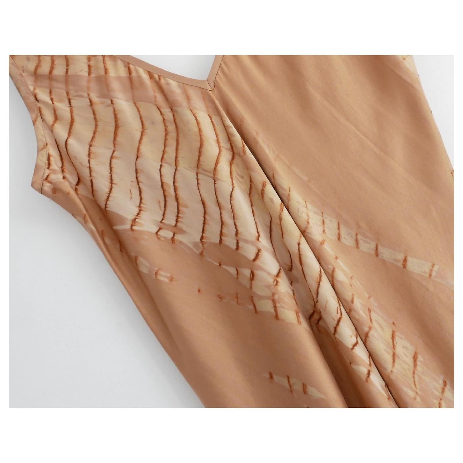 Voz Gold Silk Double V Tie Dye Dress Pour femmes en vente