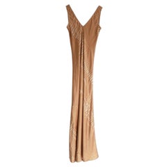 Voz Contemporary Damen Gold Seide Double V Tie Dye Kleid, Größe S