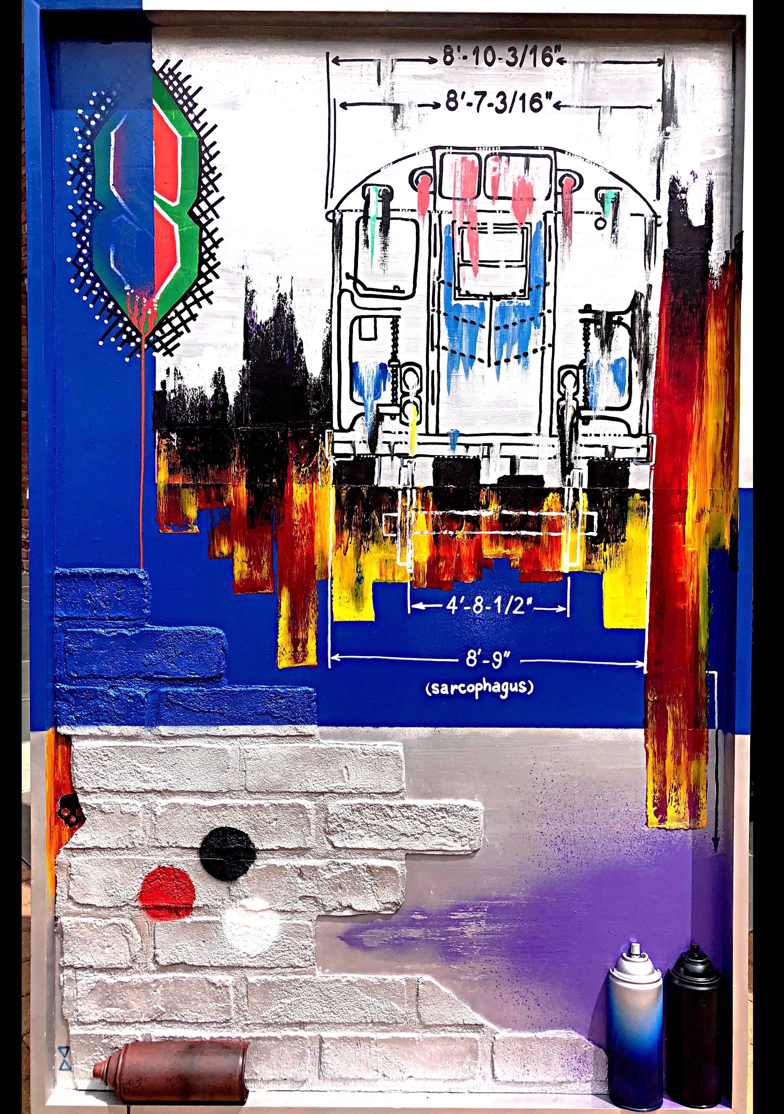 Figurative Painting de V.P. aka VIC 161 DEDAJ - DYRE TRAINSPOTTING
