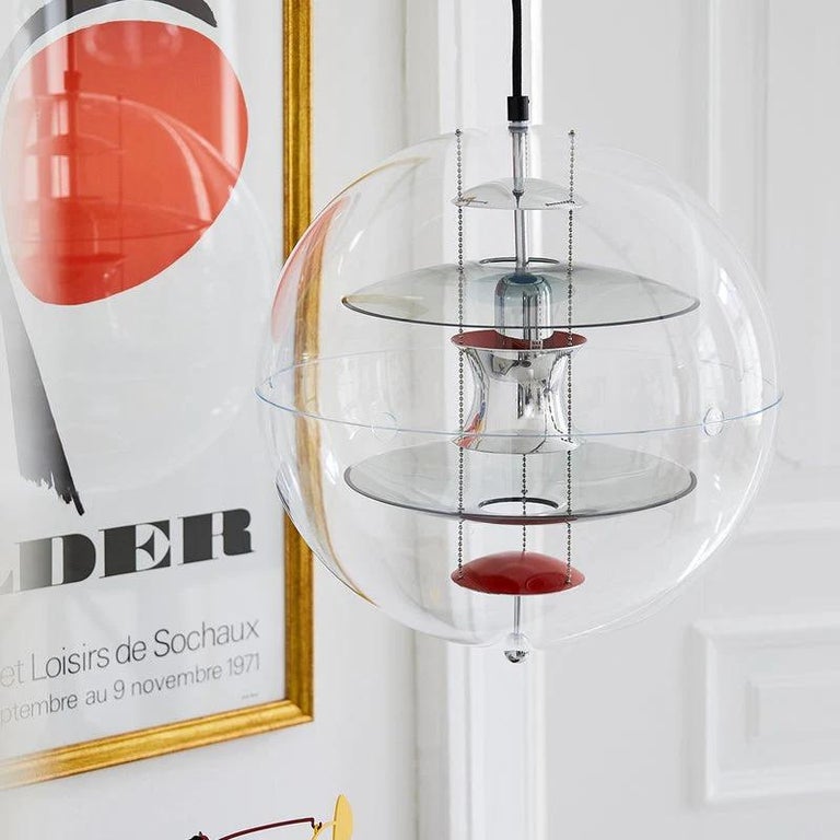 Vp Globe Pendant Lamp by Verner Panton Colored Glass For Sale at 1stDibs