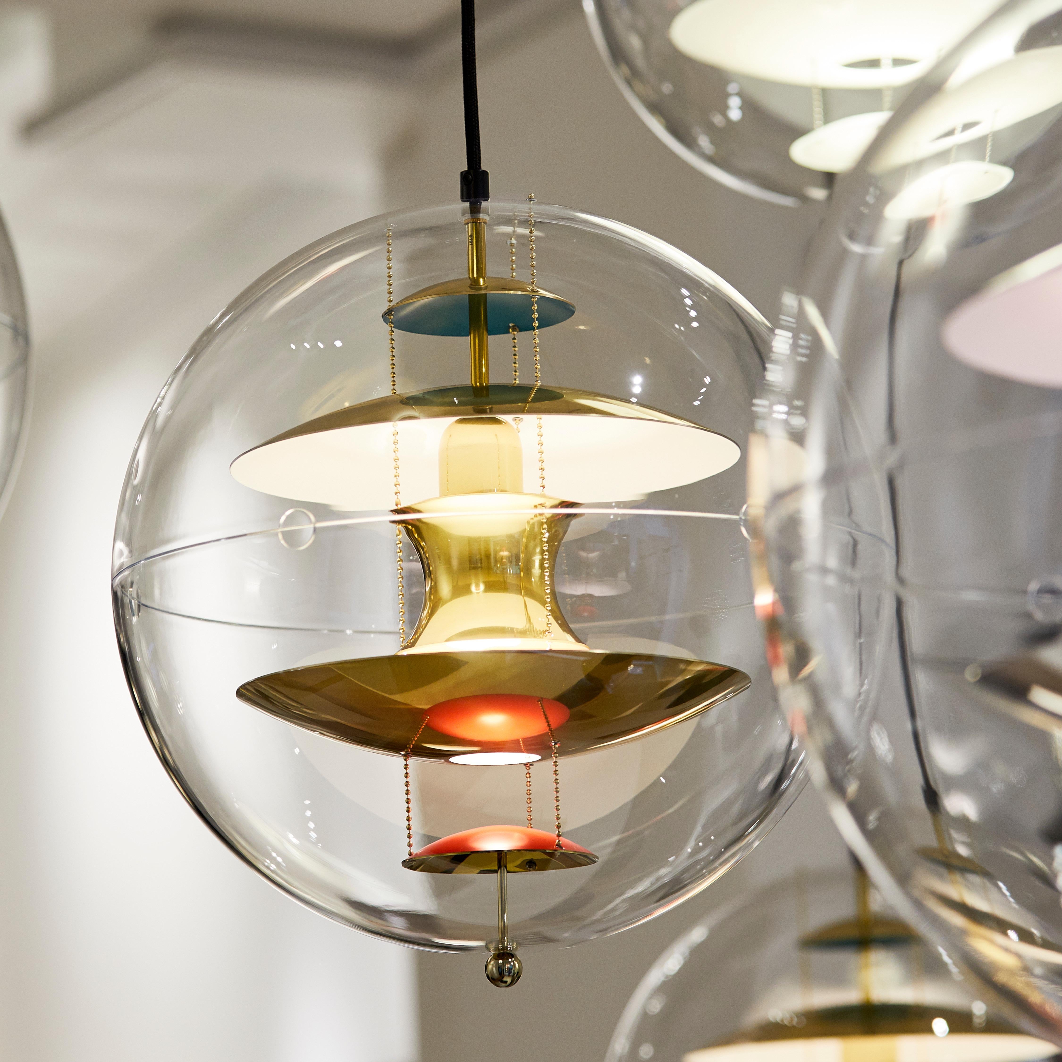 Modern VP Globe Pendant Light with Brass Finish by Verner Panton Quickship