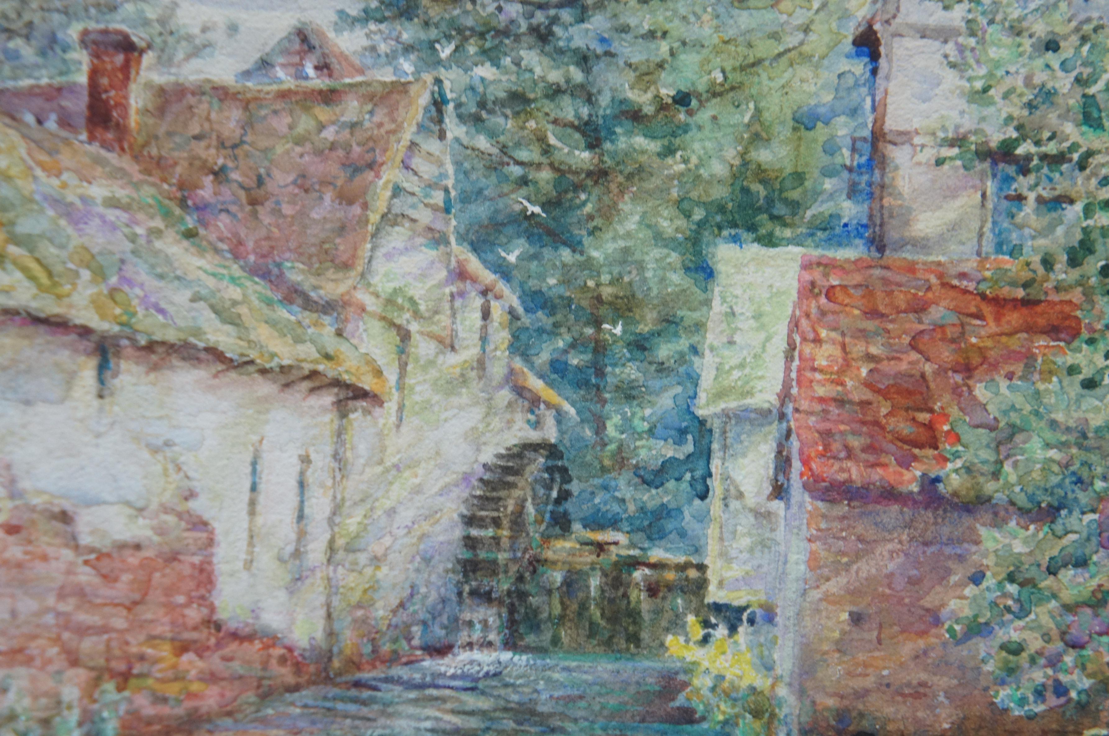 V.P. Richards Impressionist Watercolor Mapledurham Mill Oxfordshire For Sale 4