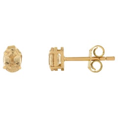 VR Jewels, orecchini con zaffiro giallo ovale solitario in oro giallo 14K