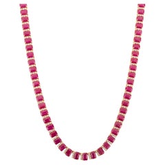 VR Jewels 50.19 Ct Ruby
3.06 Ct Diamond Tennis Necklace in 14K Yellow Gold