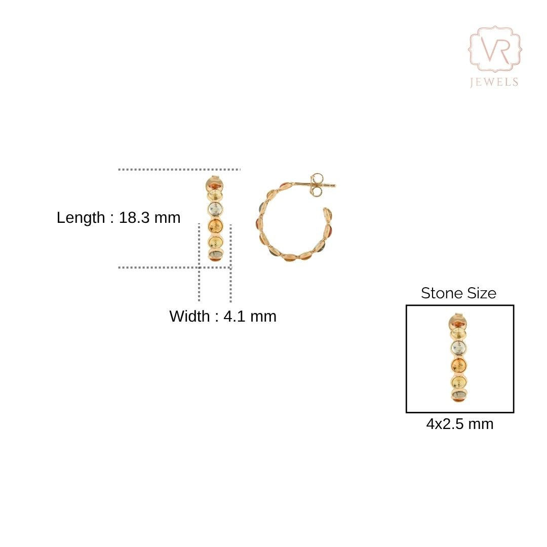 VR Jewels - Boucles d'oreilles en or jaune 18 carats avec saphirs multiples naturels de 5,59 carats en vente 3