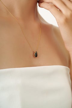 VR Jewels 5.89ct Bold Black Diamond Pear Cut Solitaire Pendant in 14K White Gold
