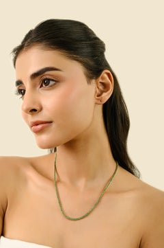 VR Jewels 6.82 Ct Natural Round Emerald Tennis Necklace in Solid 14K Yellow Gold