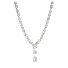 VR Jewels Certified 6.24 Carat Natural Diamond Drop Necklace in 14K White Gold