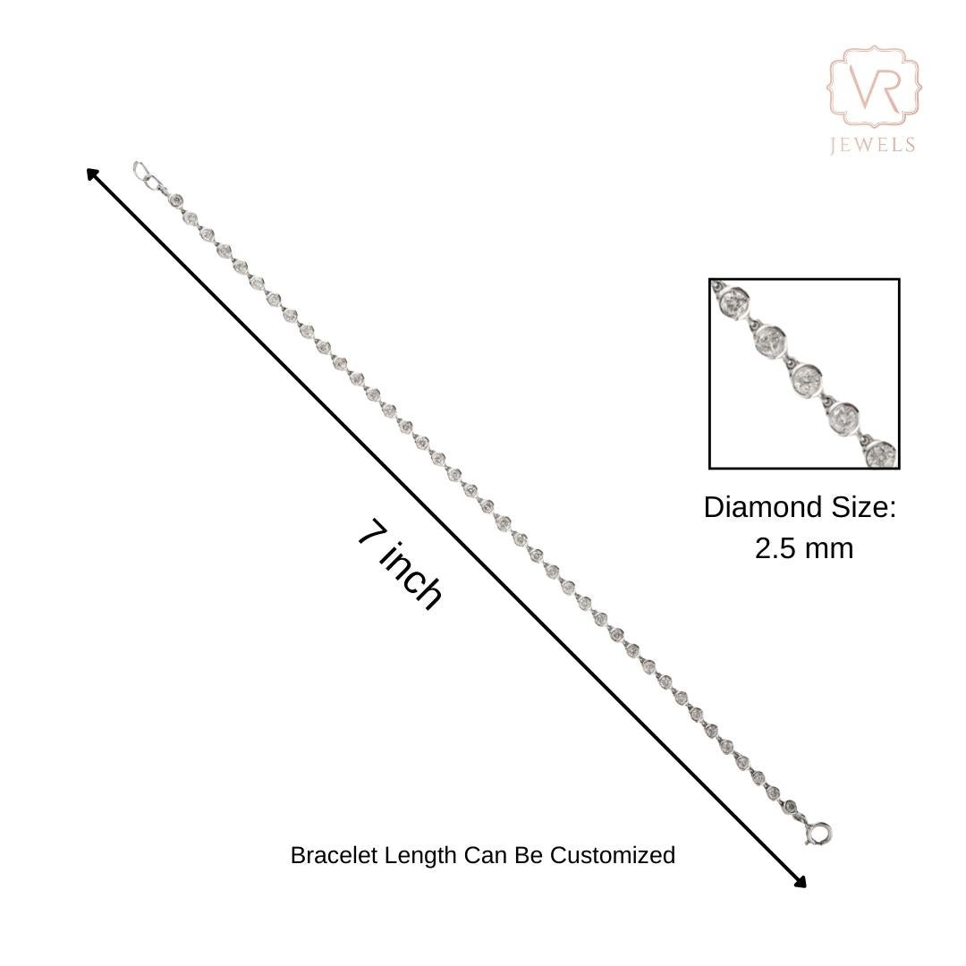 VR Jewels Pulsera de tenis contemporánea de diamantes talla redonda de 3,63 ct Oro blanco de 14 quilates en venta 4