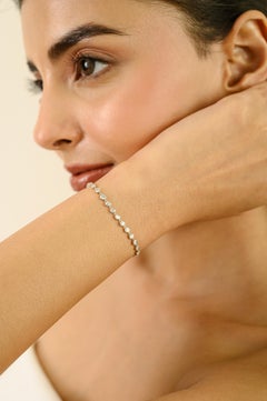 VR Jewels Pulsera de tenis contemporánea de diamantes talla redonda de 3,63 ct Oro blanco de 14 quilates