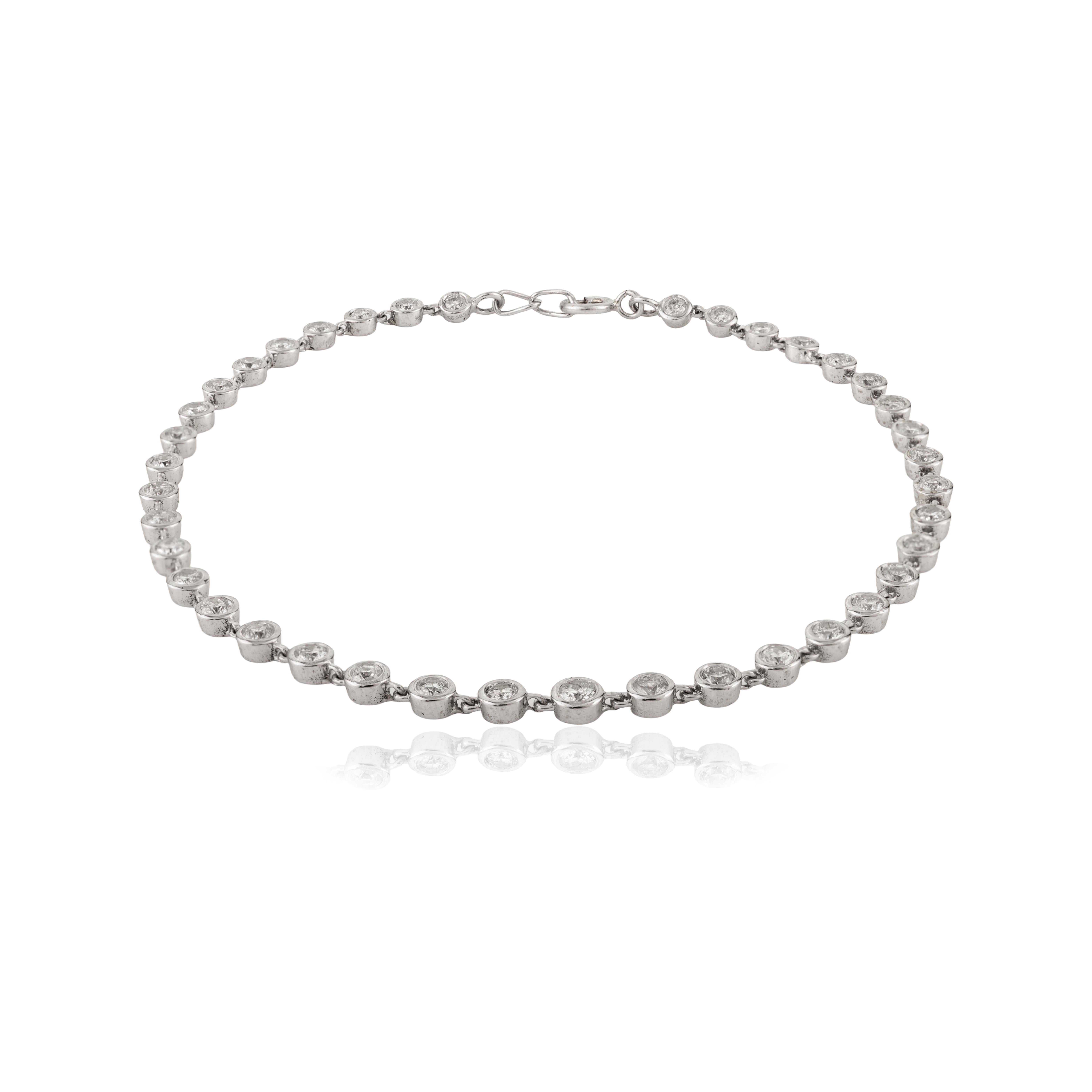 VR Jewels Pulsera de tenis contemporánea de diamantes talla redonda de 3,63 ct Oro blanco de 14 quilates en Nuevo estado para la venta en New York, NY