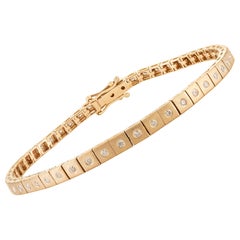 VR Jewels Matte Finish Diamond Geometric Tennis Bracelet in 14k Yellow Gold