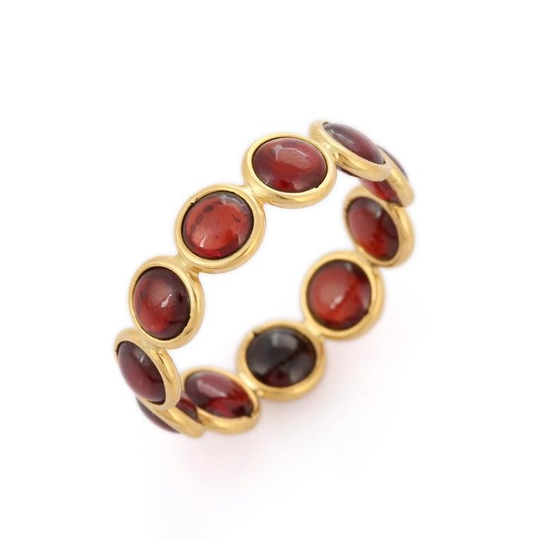 Im Angebot: VR Jewels Stapelring, 18k massives Gelbgold Granat Eternity-Ring () 5