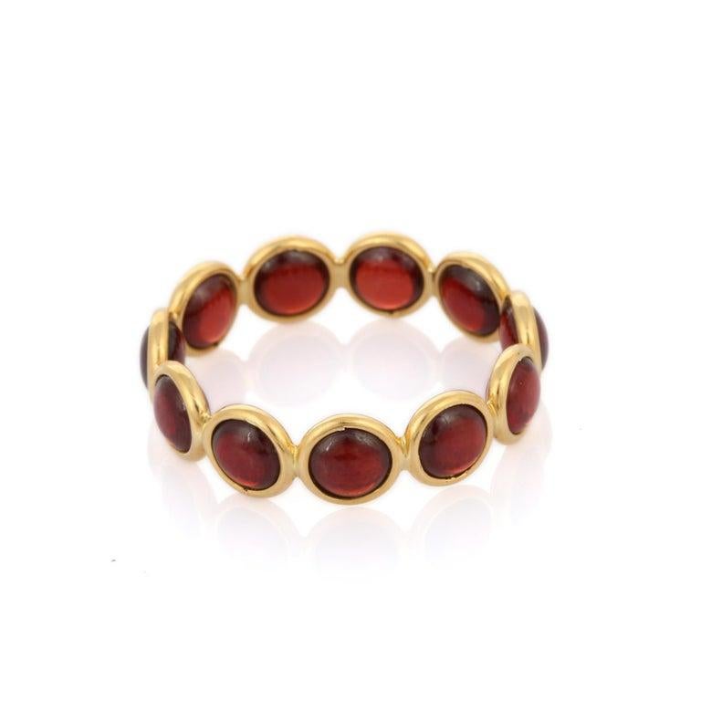 Im Angebot: VR Jewels Stapelring, 18k massives Gelbgold Granat Eternity-Ring () 6
