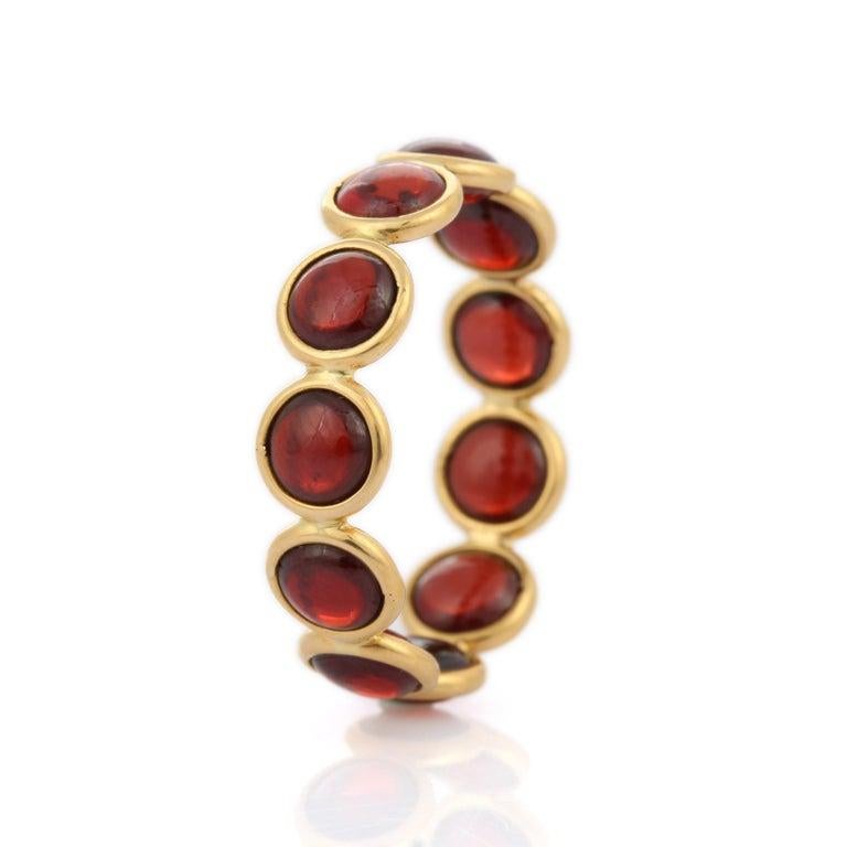 Im Angebot: VR Jewels Stapelring, 18k massives Gelbgold Granat Eternity-Ring () 7