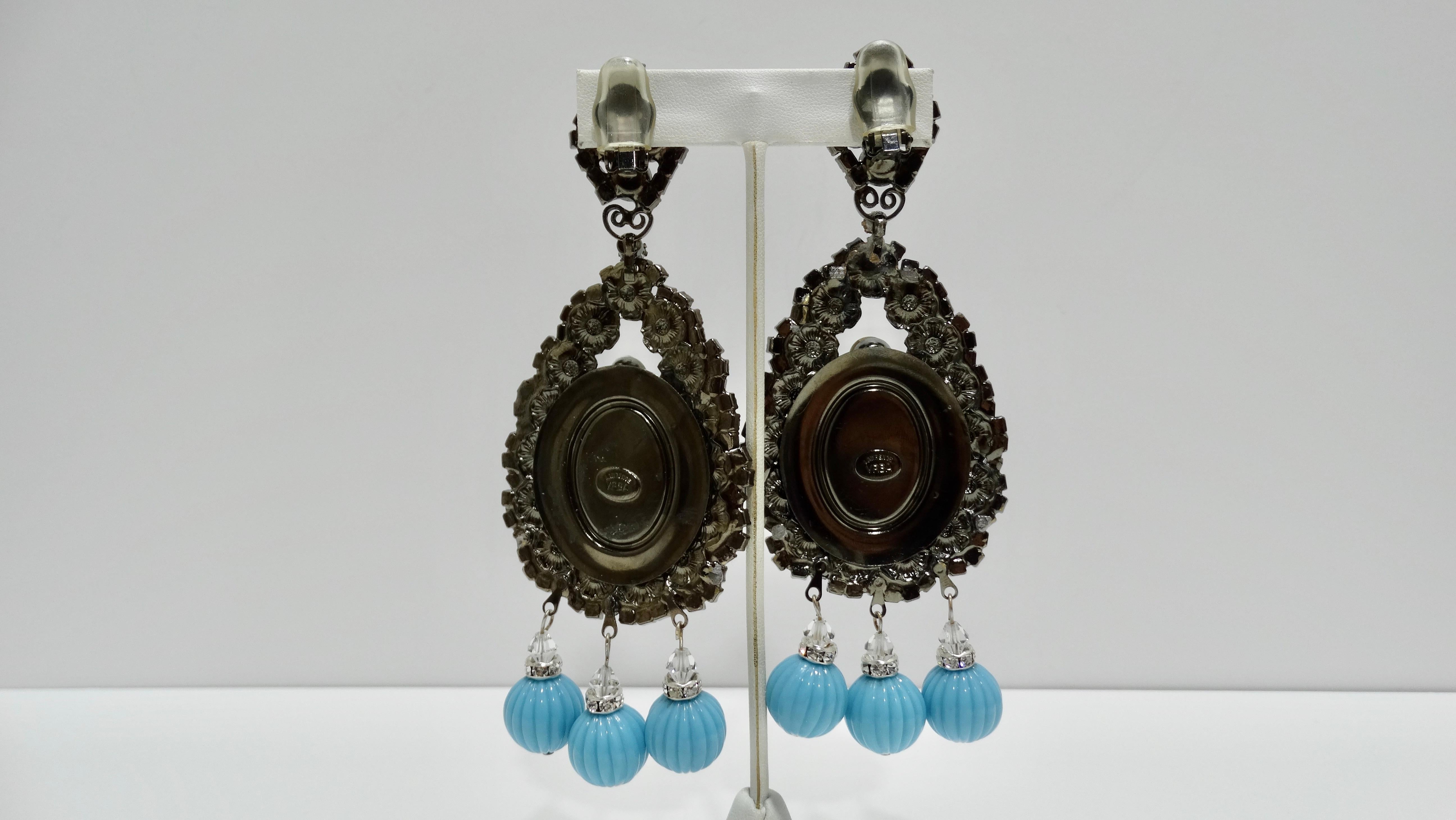 Vrba Turquoise Chandelier Earrings For Sale 2