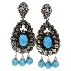 Boucles d'oreilles lustre Vrba turquoise
