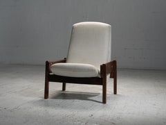 'Vronka' Armchair by Sergio Rodrigues in Wood and Fabric, Brazil, 1962