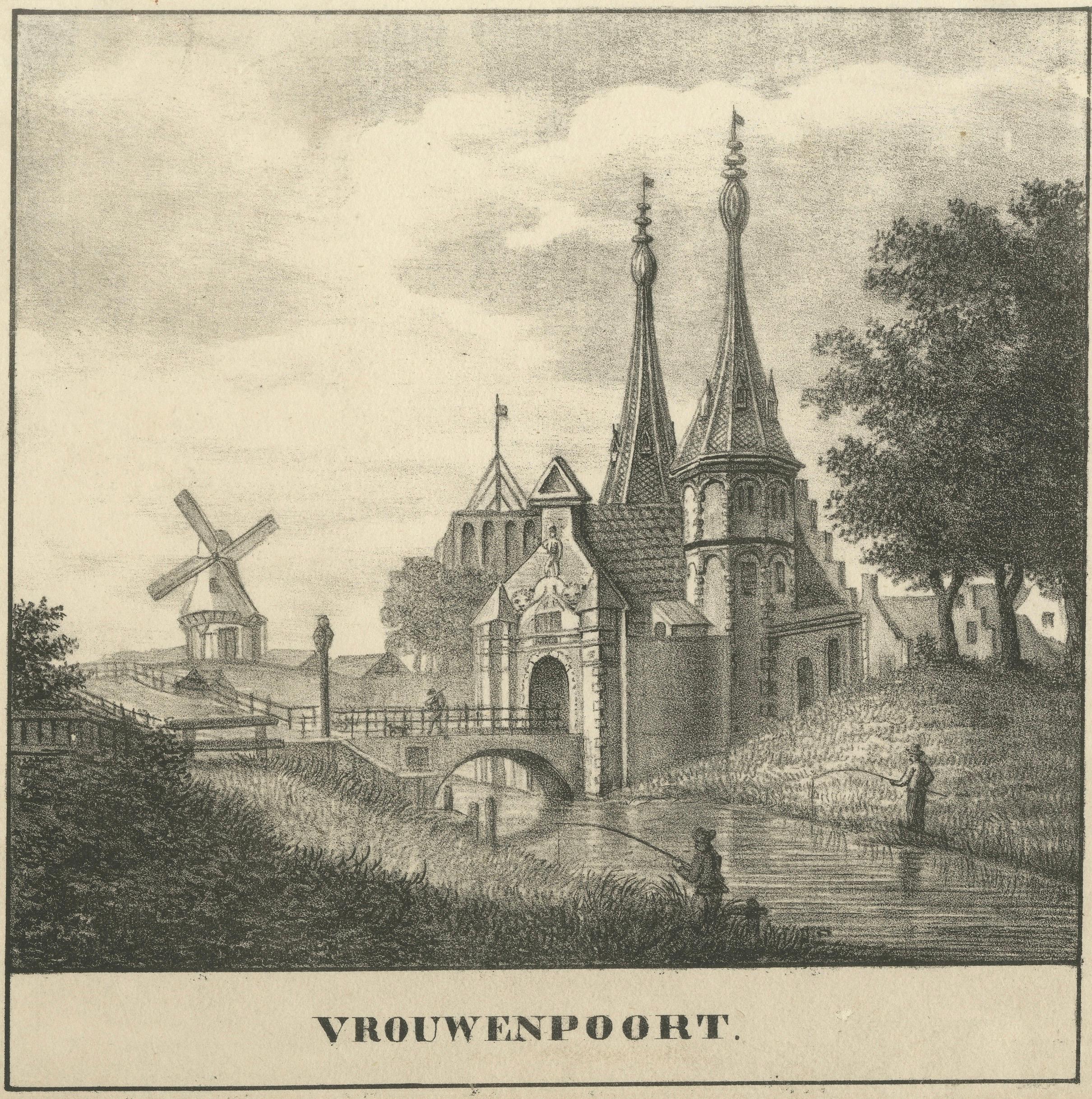Vrouwenpoort, Leeuwarden – Historic Frisian City Gate View, c.1790