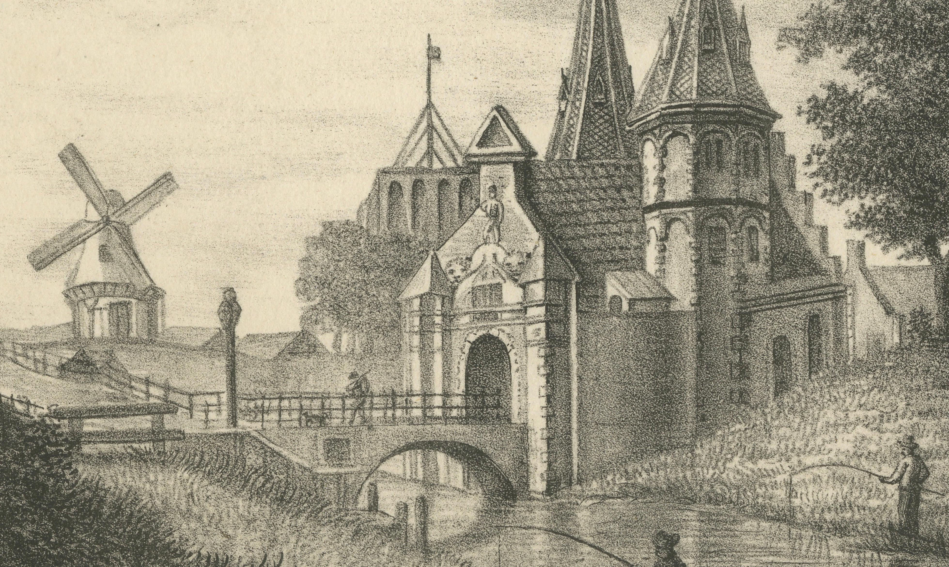 Vrouwenpoort, Leeuwarden – Historic Frisian City Gate View, c.1790