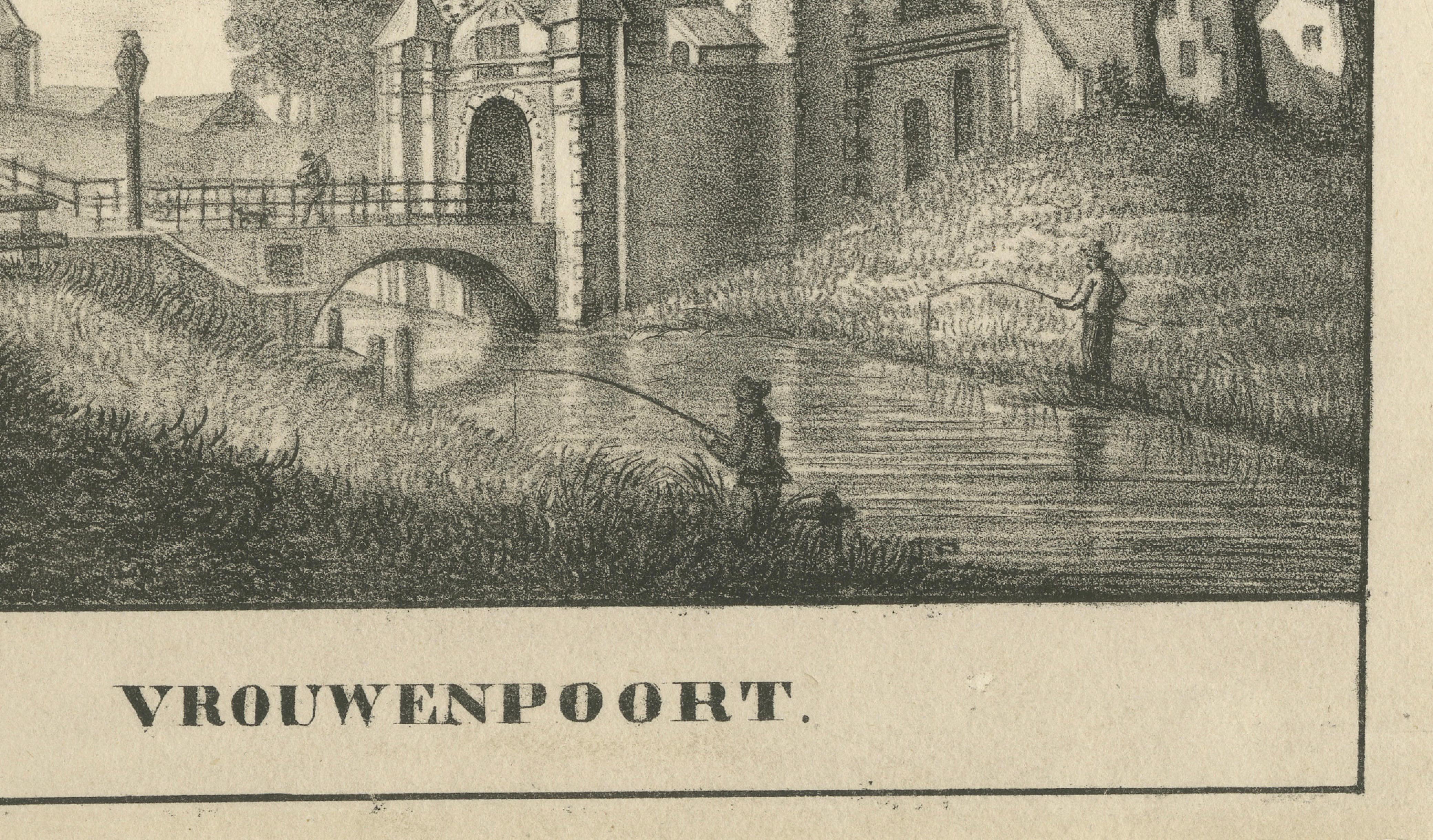 Vrouwenpoort, Leeuwarden – Historic Frisian City Gate View, c.1790