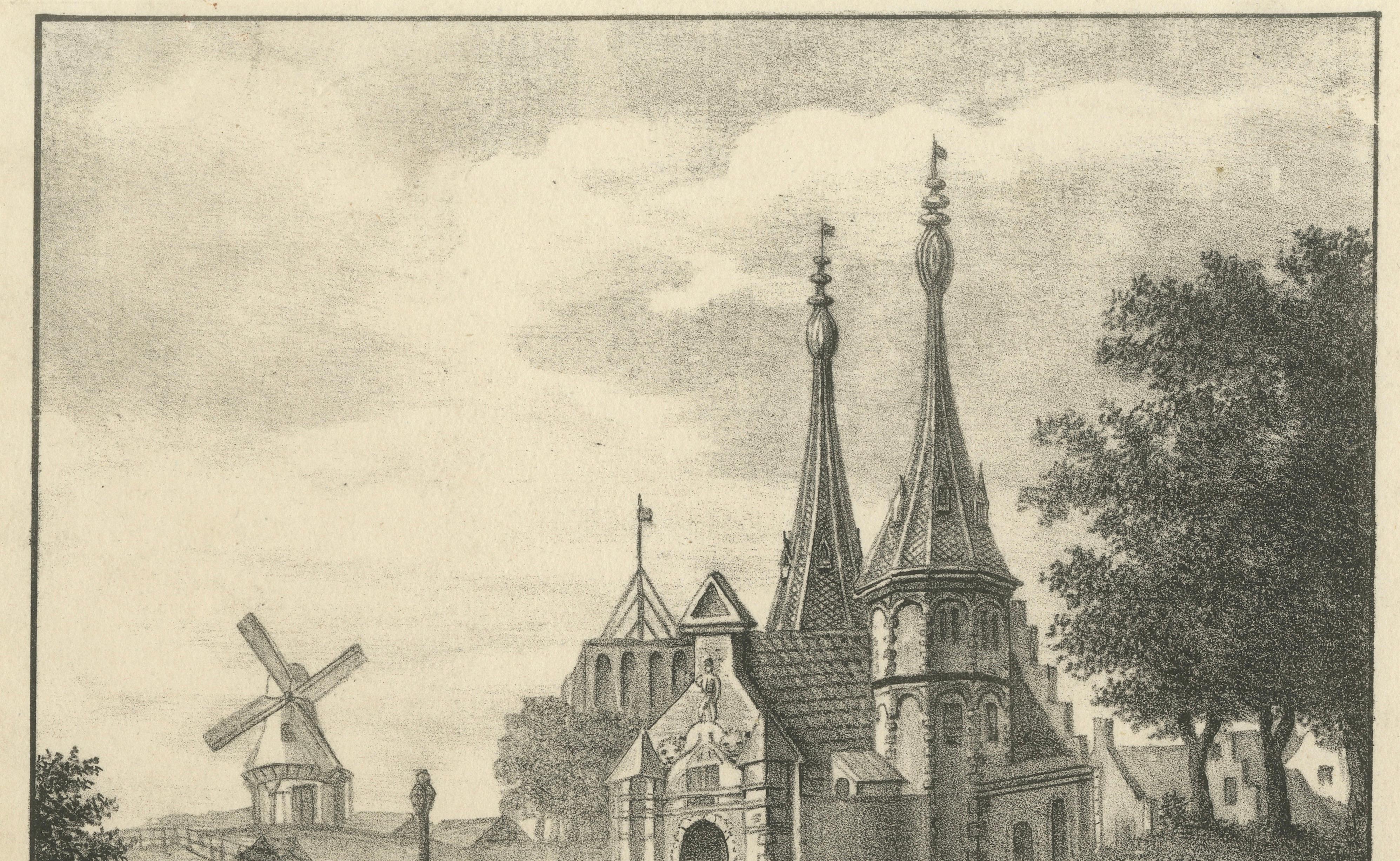 Vrouwenpoort, Leeuwarden – Historic Frisian City Gate View, c.1790
