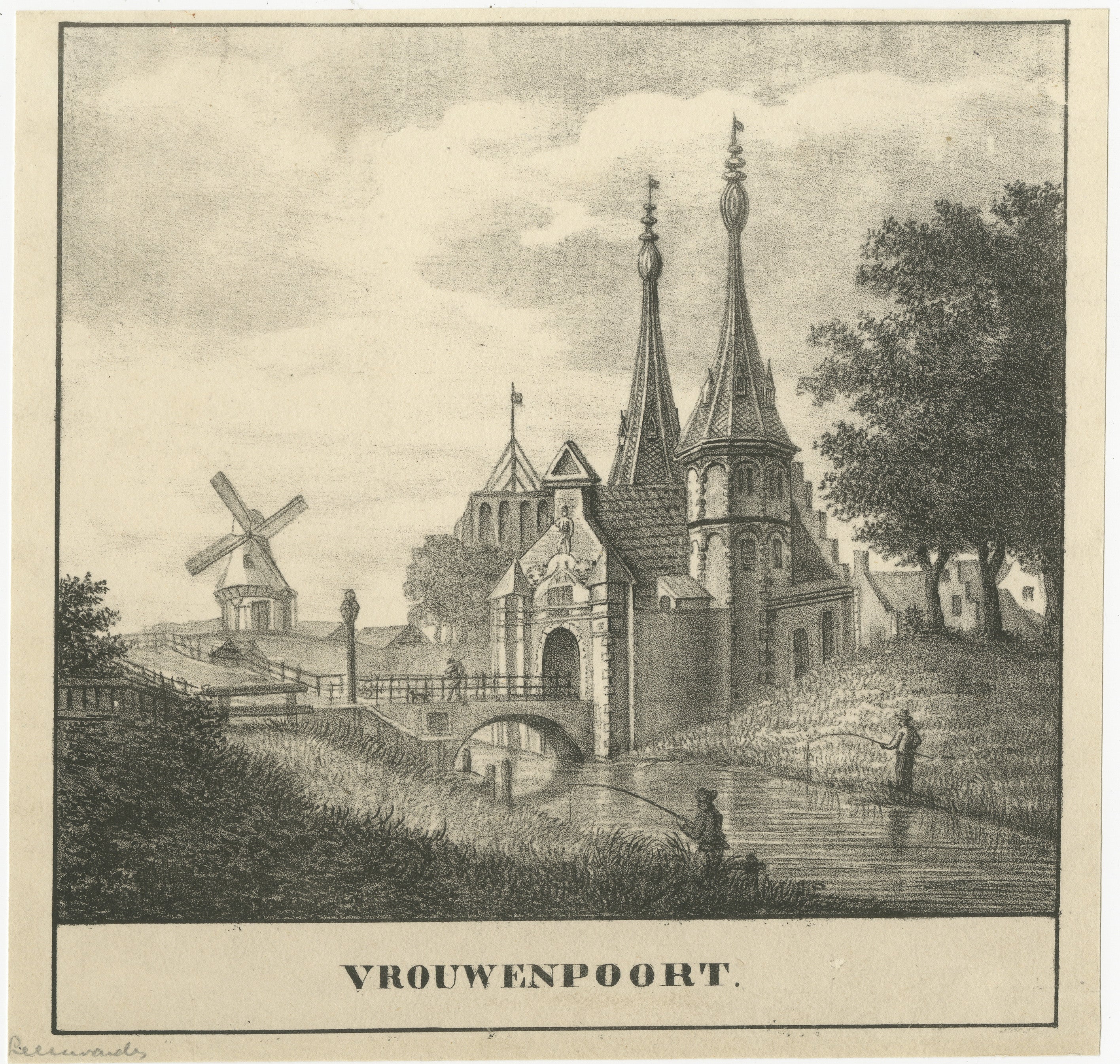 Vrouwenpoort, Leeuwarden – Historic Frisian City Gate View, c.1790