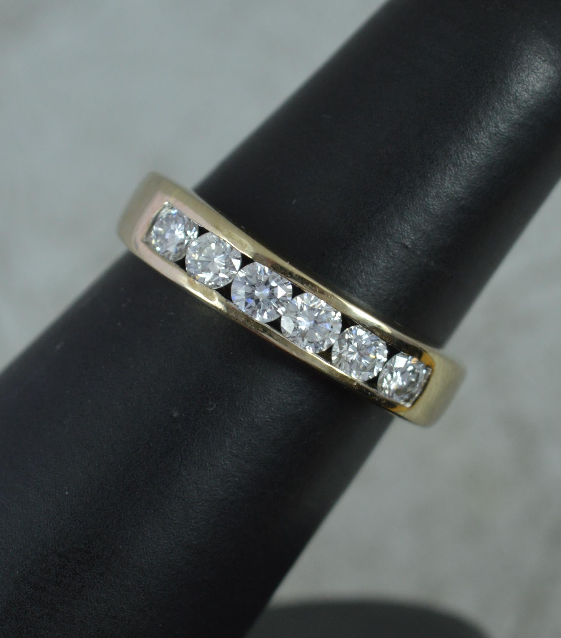 Vs 0.6ct Diamond and 18ct Gold Half Eternity Stack Ring 7