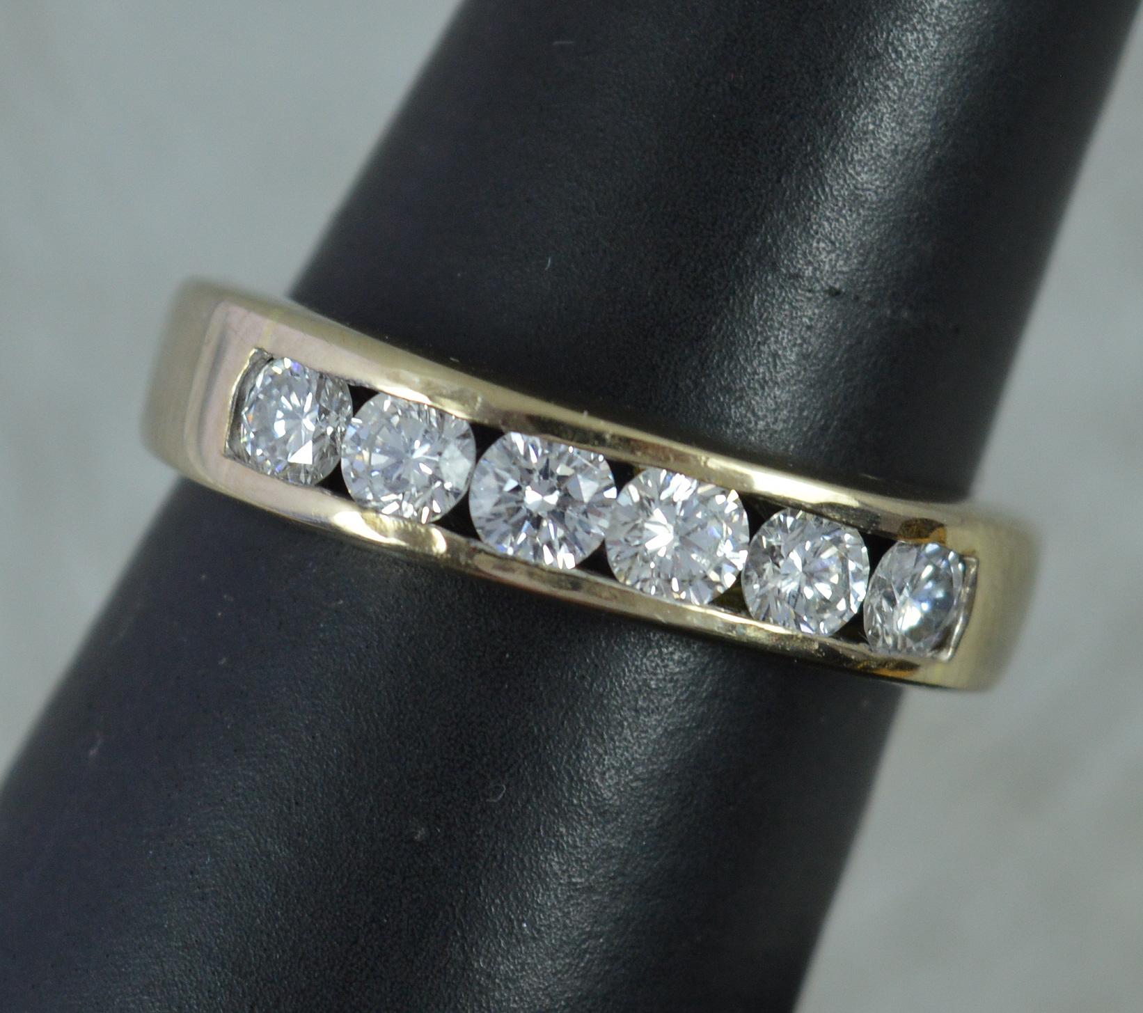 Vs 0.6ct Diamond and 18ct Gold Half Eternity Stack Ring 8