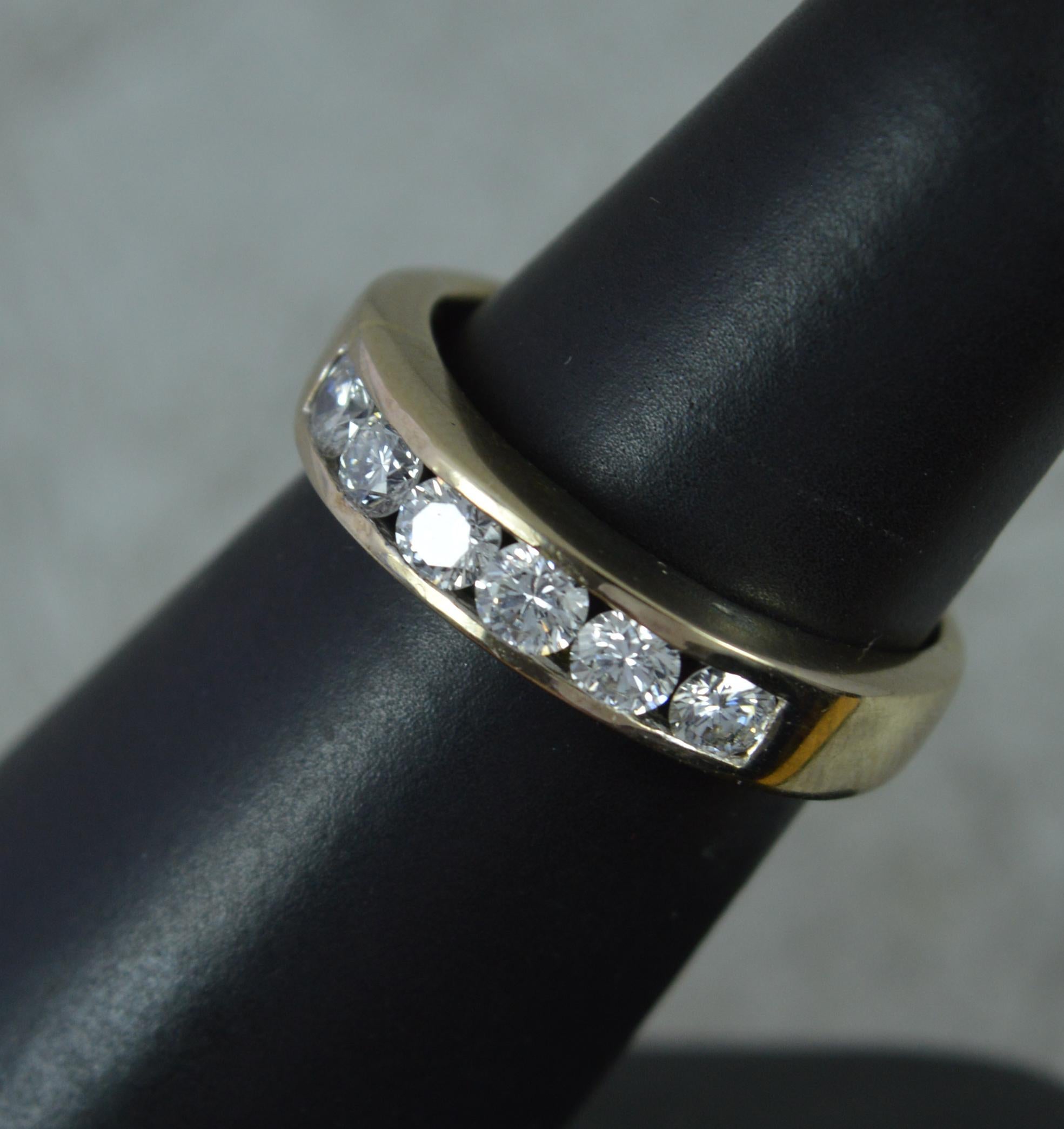 Vs 0.6ct Diamond and 18ct Gold Half Eternity Stack Ring 9