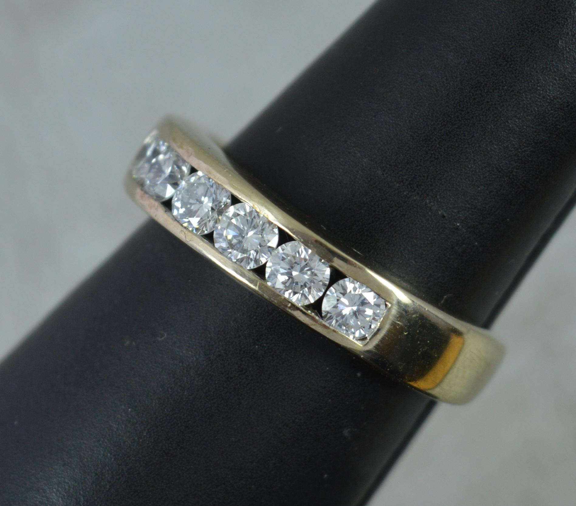 Vs 0.6ct Diamond and 18ct Gold Half Eternity Stack Ring 10
