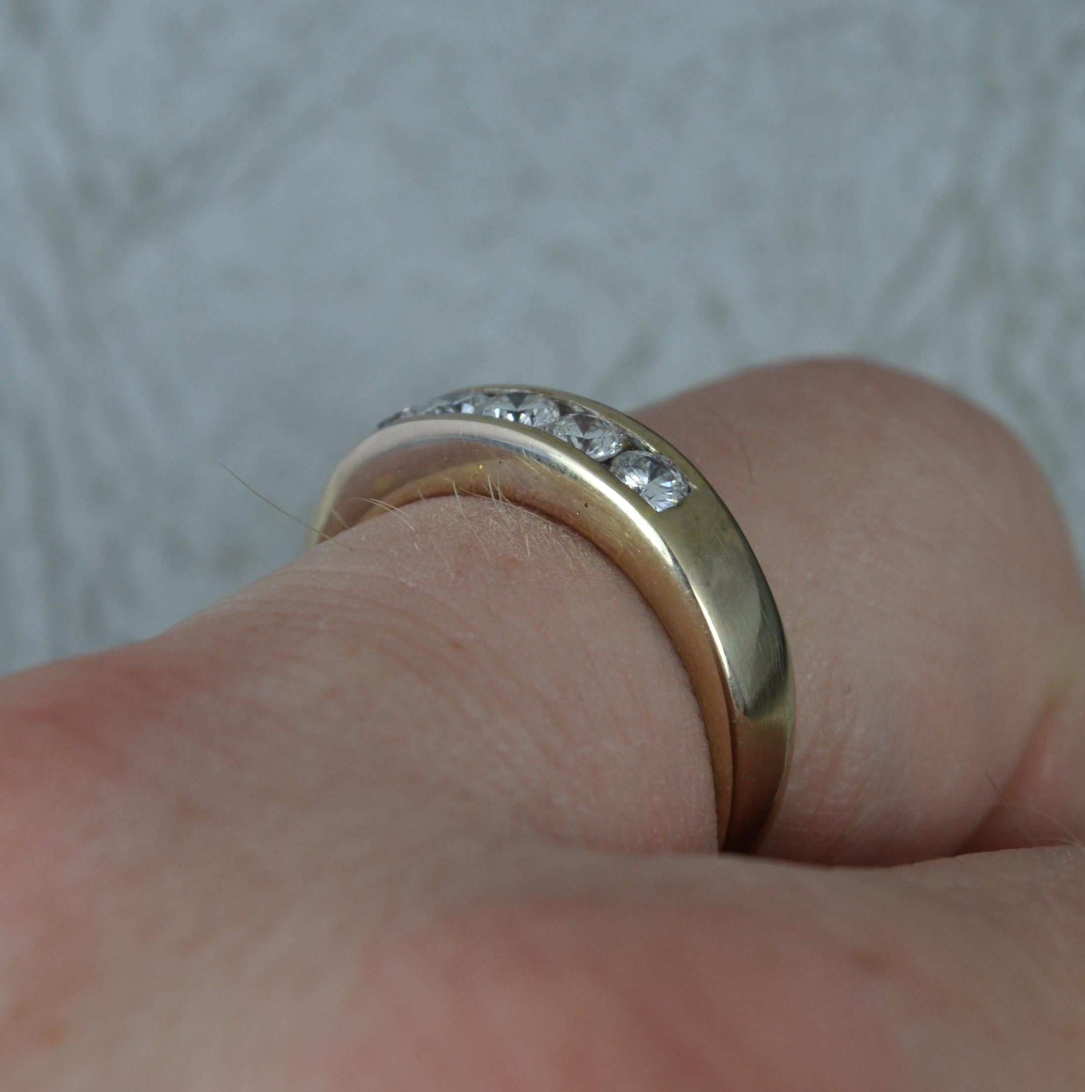 Vs 0,6 Karat Diamant und 18 Karat Gold Halber Eternity Stack Ring im Zustand „Gut“ im Angebot in St Helens, GB