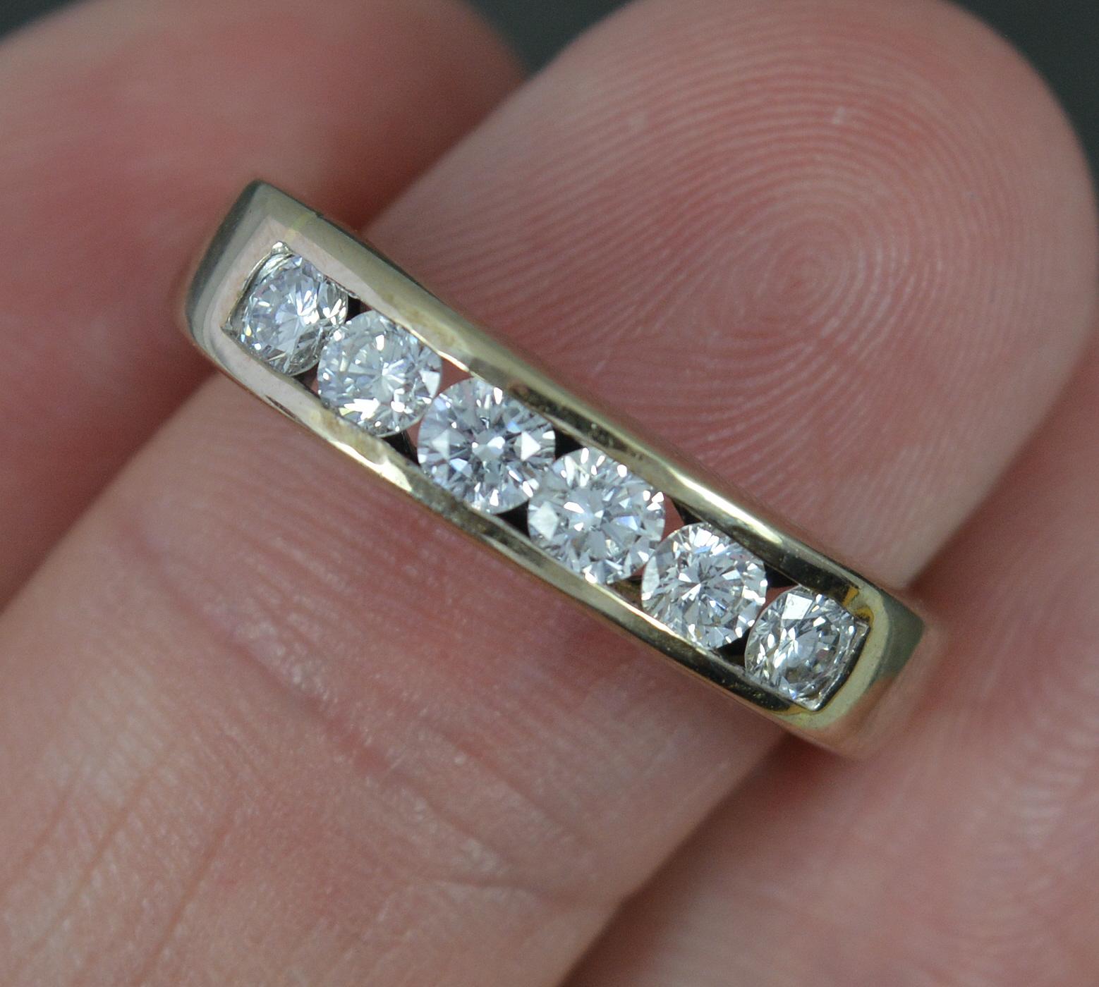 Vs 0.6ct Diamond and 18ct Gold Half Eternity Stack Ring 2