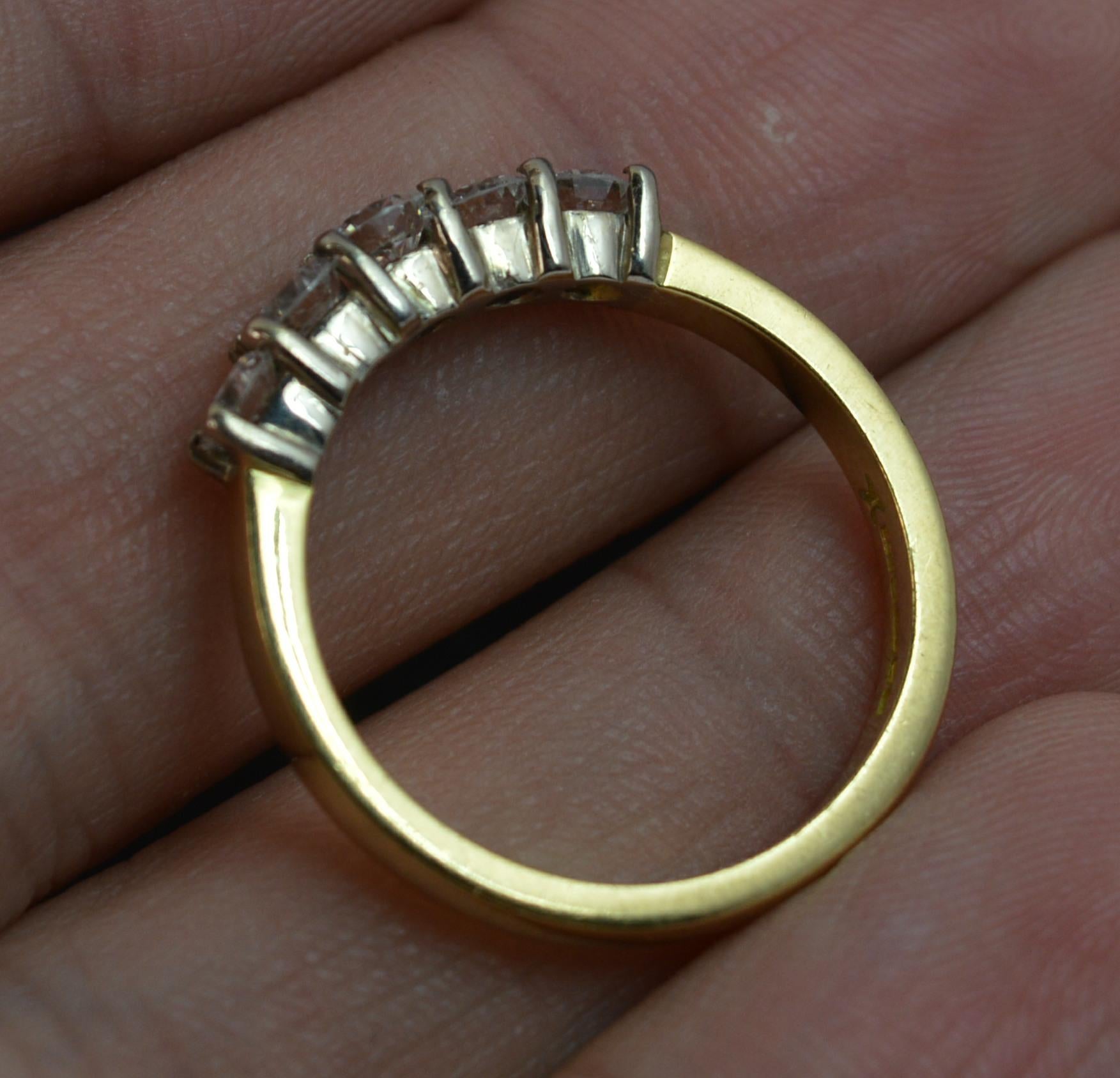 VS 0.75 Carat Diamond 18 Carat Gold Five-Stone Half Eternity Stack Ring In Excellent Condition In St Helens, GB