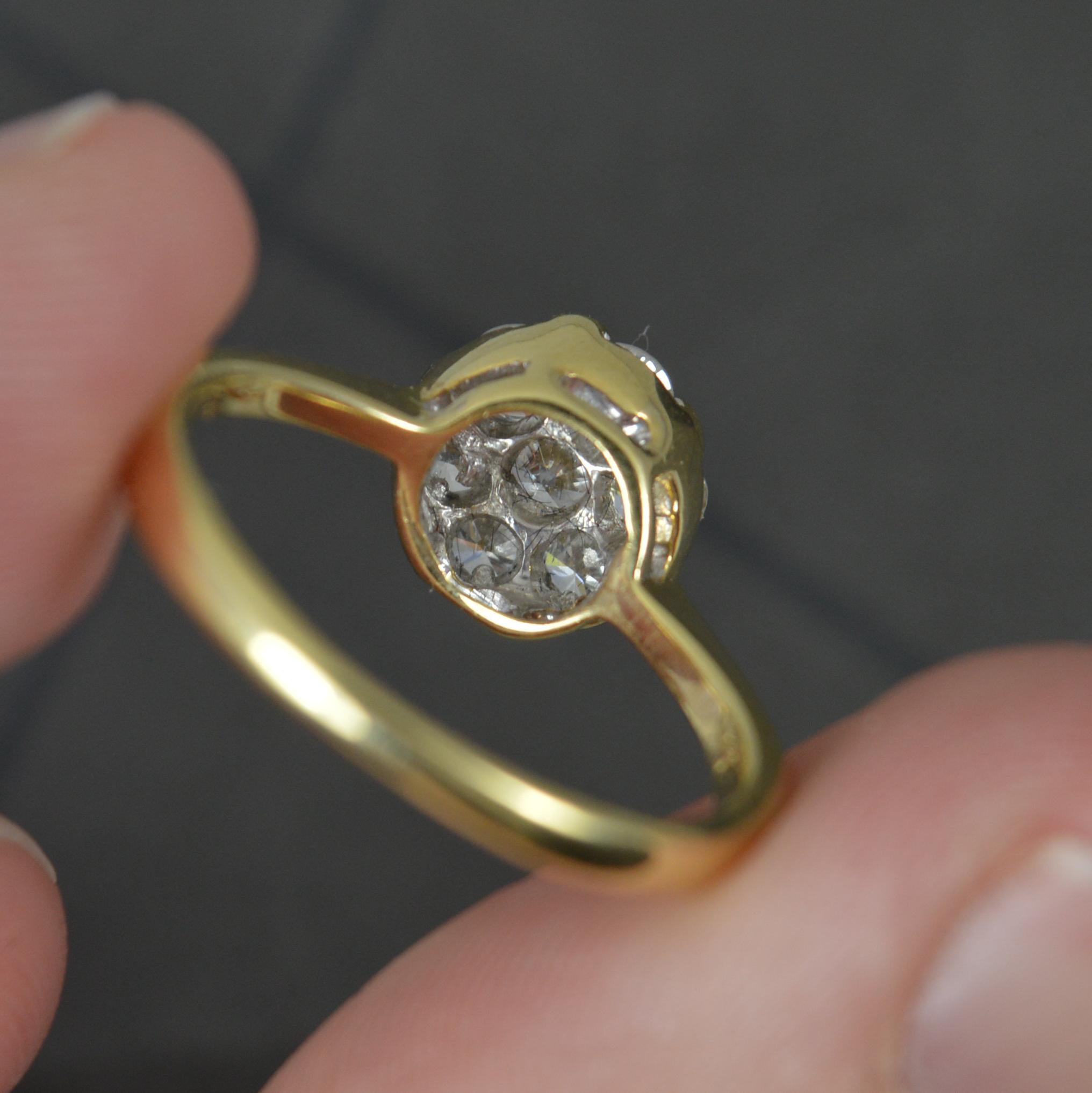 Vs 0.75ct Diamond and 18 Carat Yellow Gold Cluster Ring 7