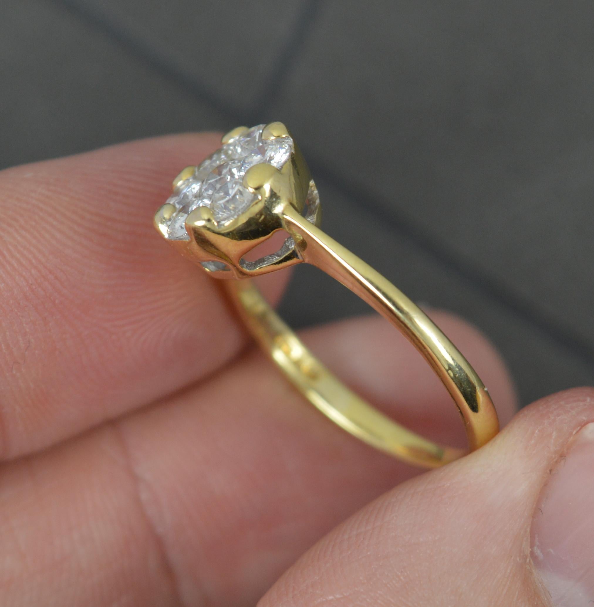 Vs 0.75ct Diamond and 18 Carat Yellow Gold Cluster Ring 3