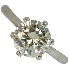 VS 1.40 Carat Round Brilliant Cut Diamond 18 Carat White Gold Engagement Ring