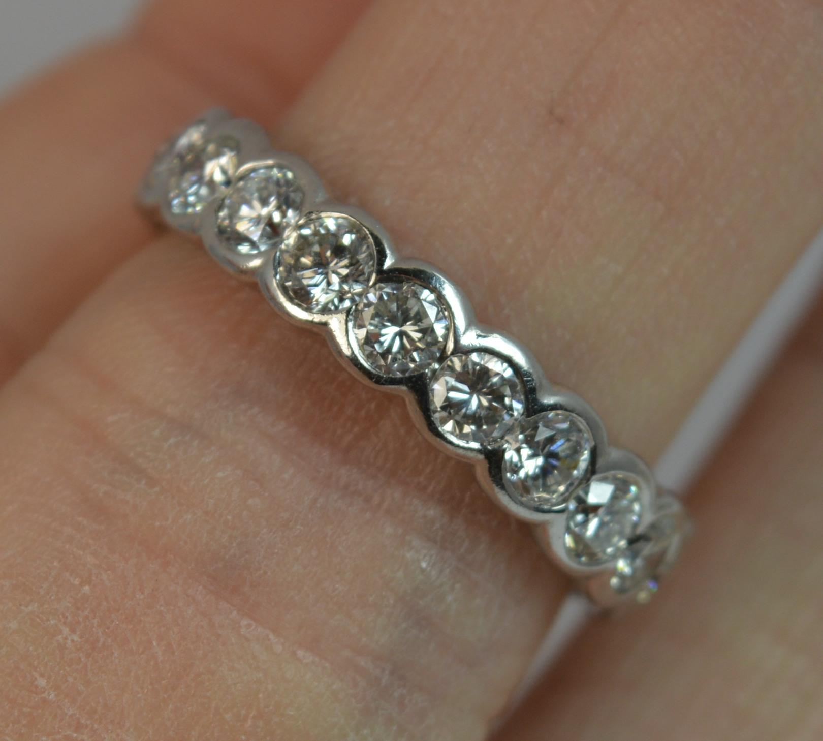 VS 2.00 Carat Diamond and 18 Carat White Gold Full Eternity Stack Ring In Excellent Condition In St Helens, GB