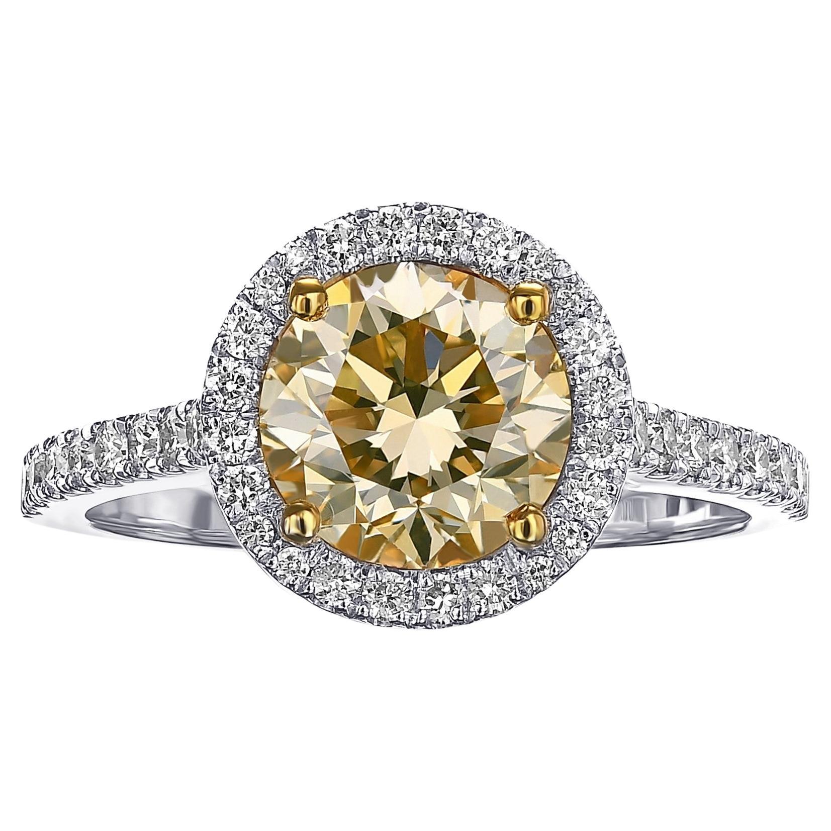 2.42 Carat Old Mine Cut Diamond 18 Karat Gold Ring at 1stDibs 1 carat diamond ring