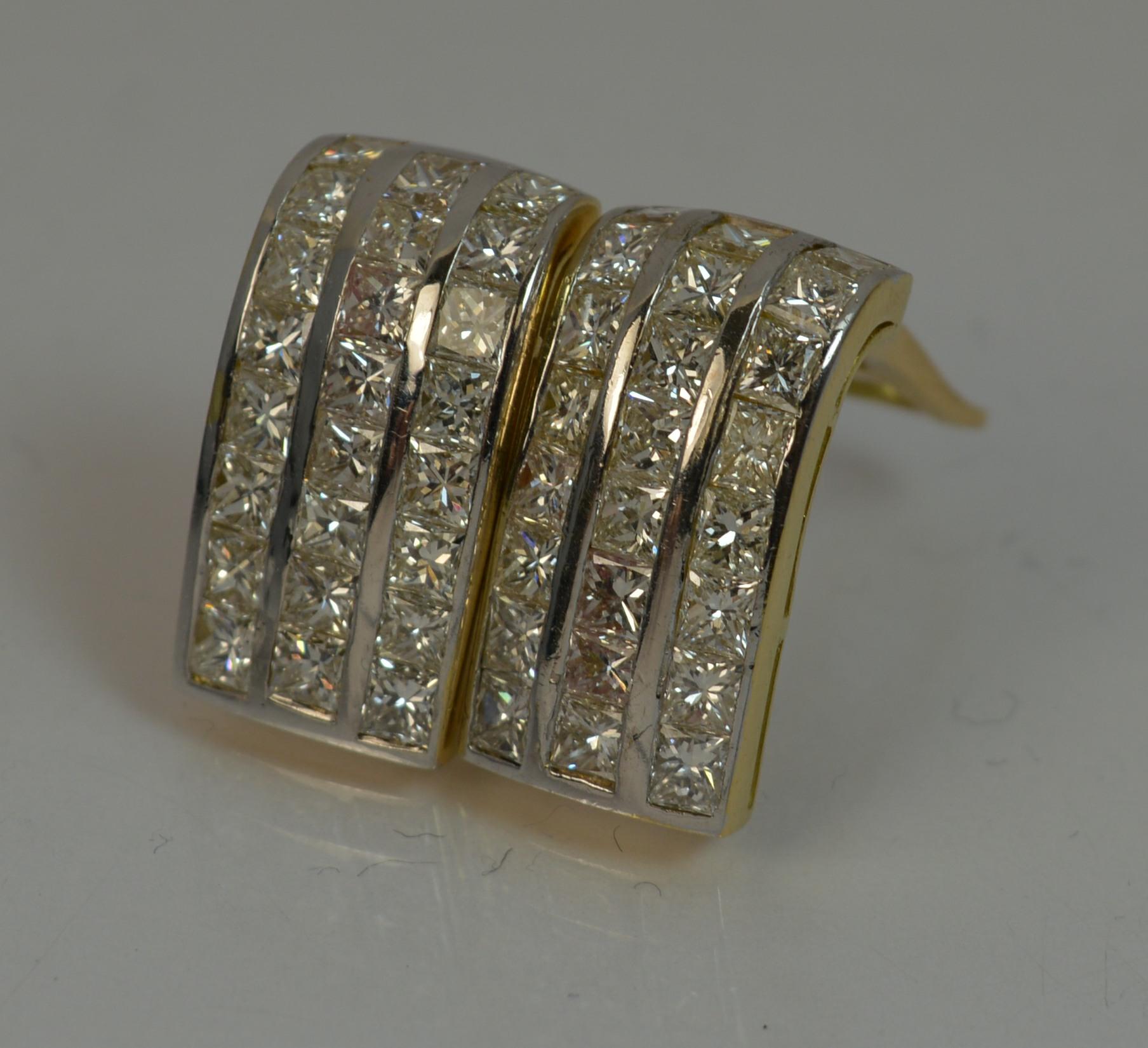 VS 5.00 Carat Diamond 18 Carat Gold Ladies Cluster Earrings D1858 5