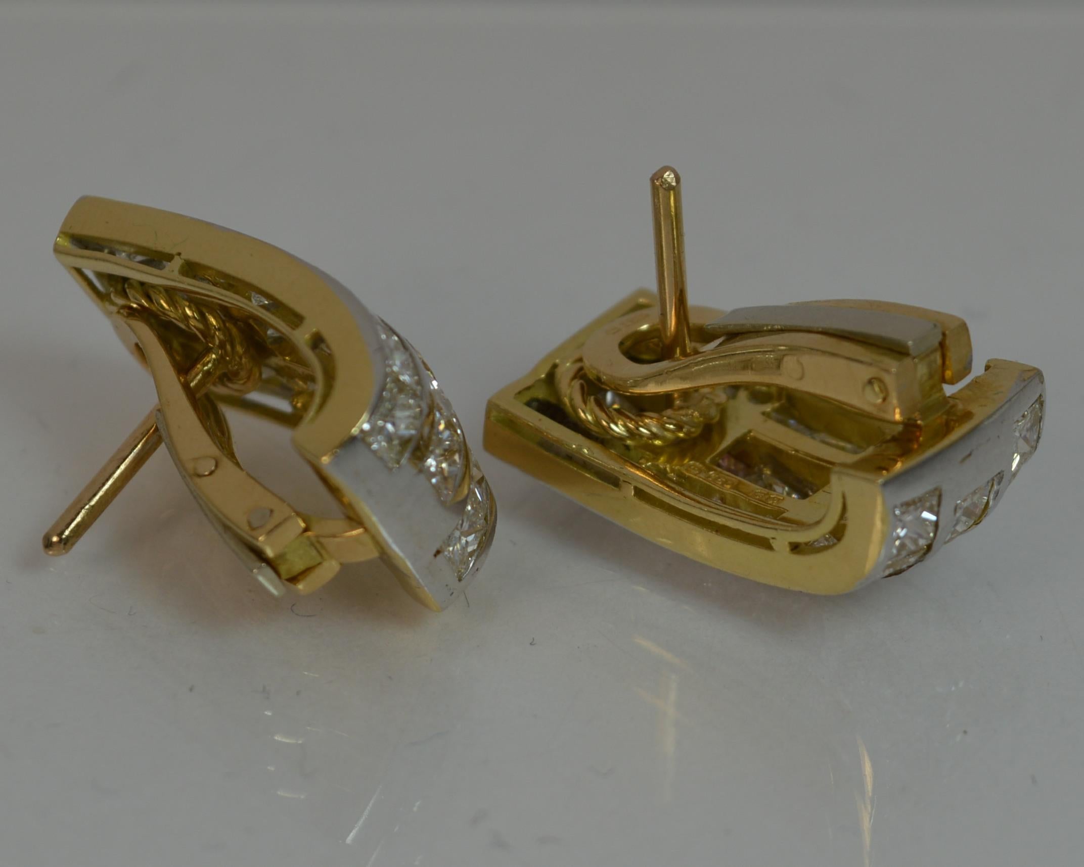 Art Deco VS 5.00 Carat Diamond 18 Carat Gold Ladies Cluster Earrings D1858