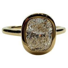 VS1 clarity engagement ring G color diamond ring 18KT gold bezel diamond ring