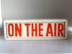 Vintage 1950s "ON THE AIR" Music Recording Studio Lighted Box Glass Sign Light