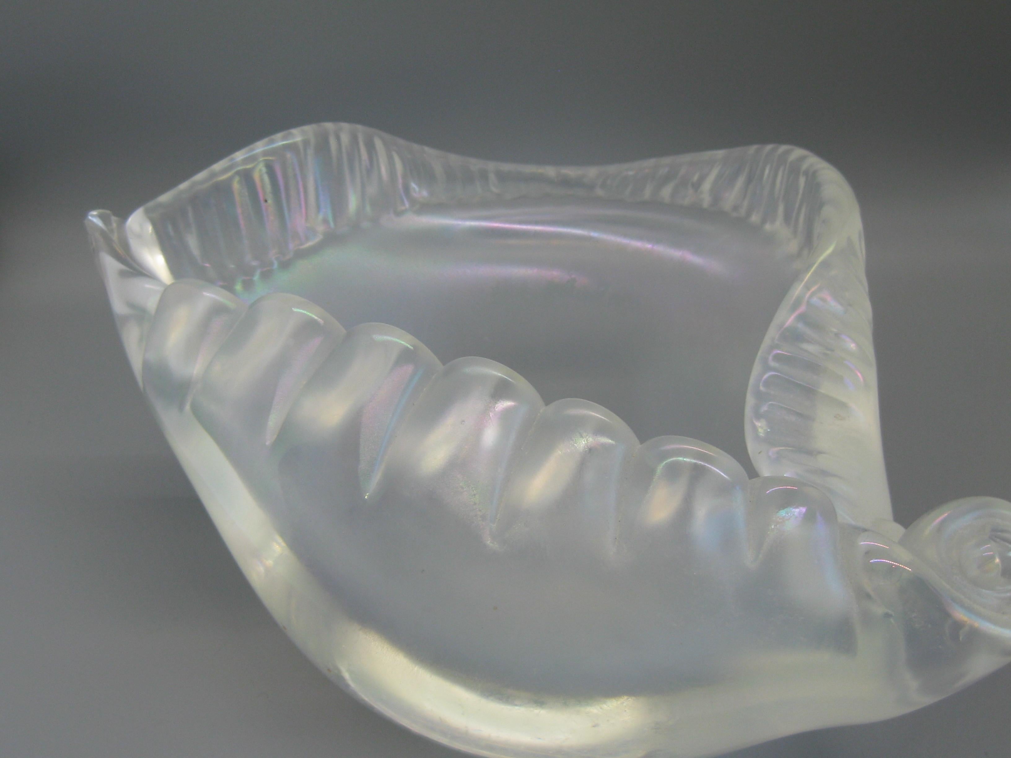 Sculpture en verre d'art de Murano en forme de coquille de conque irisée, Oscar Zanetti, Italie en vente 3