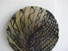 Vtg 1960's Janet Rothwoman California Studio Art Pottery Slab Plate Plaque