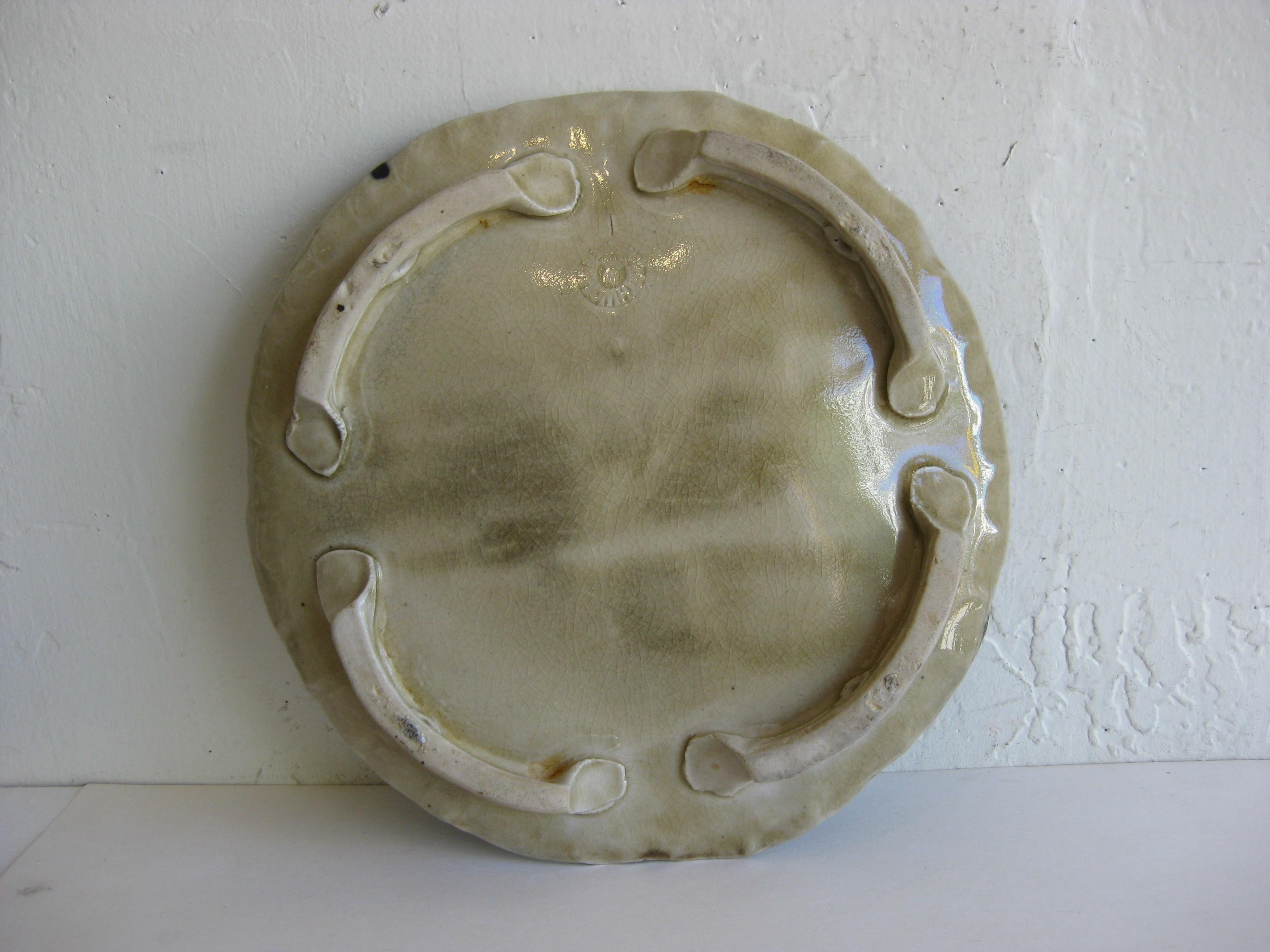 Vtg 1960's Janet Rothwoman California Studio Art Pottery Slab Plate Plaque In Good Condition For Sale In San Diego, CA
