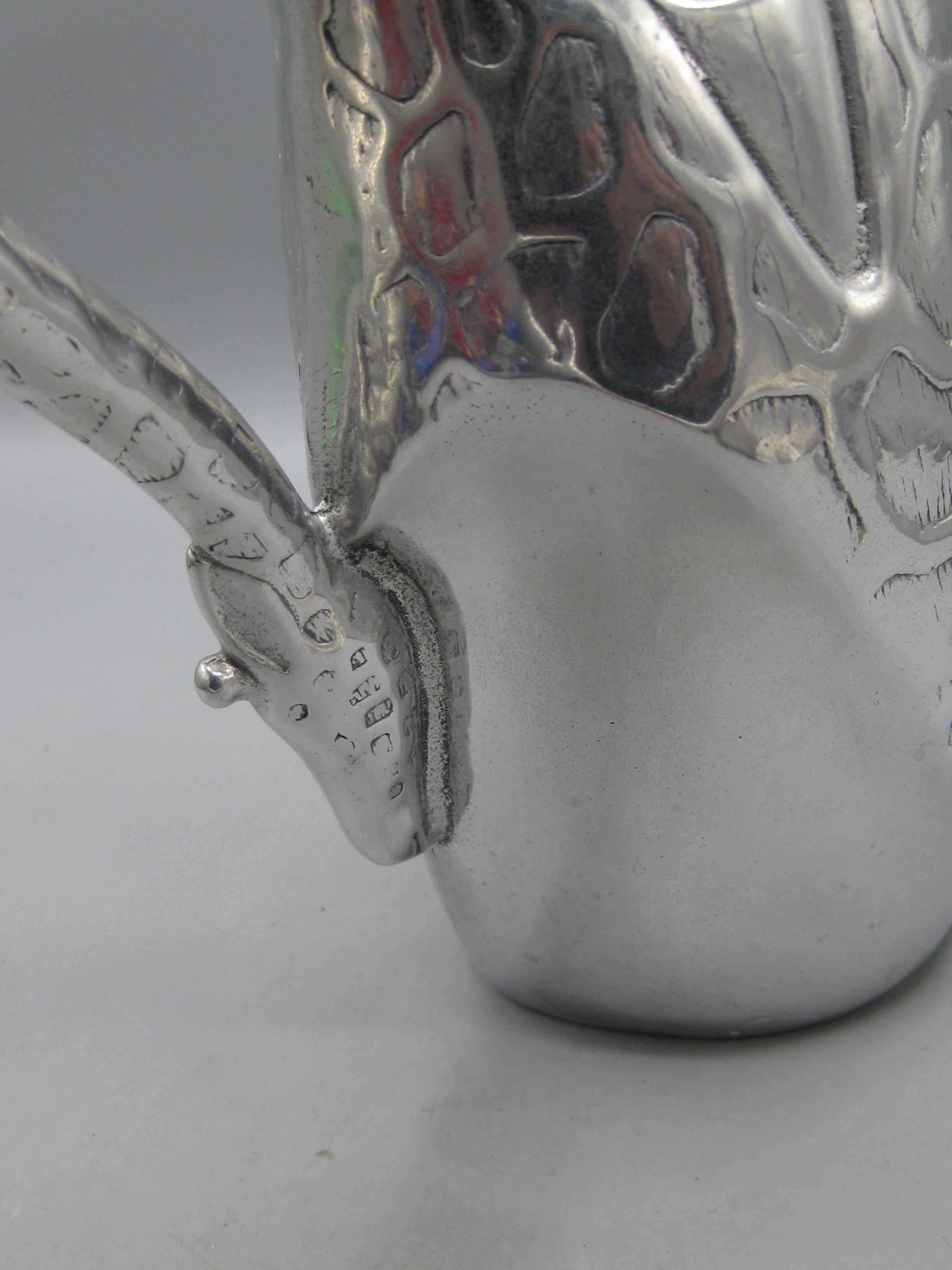Vtg 1989 Arthur Court Aluminum Giraffe Figural Tall Water Pitcher 13 3/4