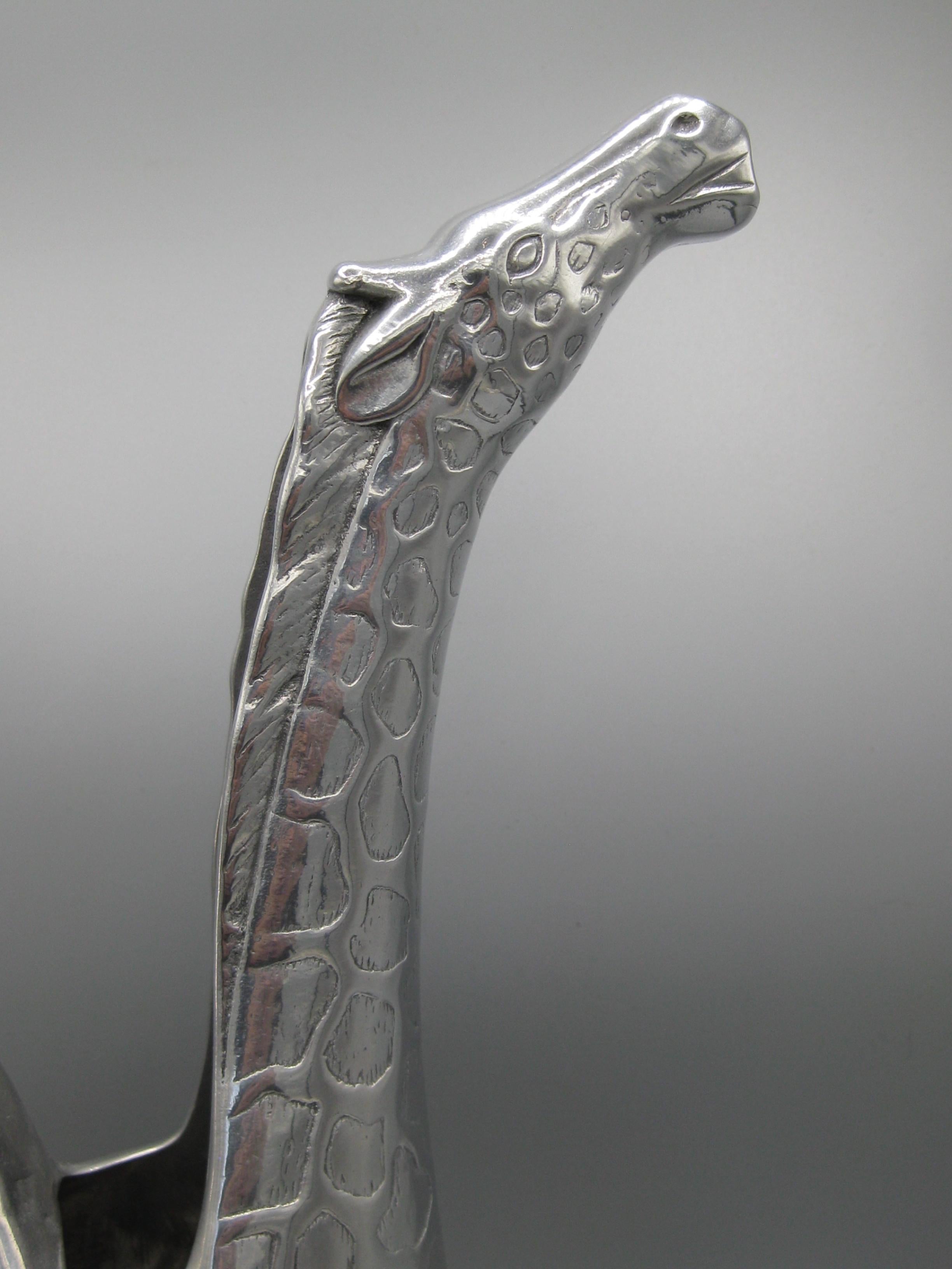 Vtg 1989 Arthur Court Aluminum Giraffe Figural Tall Water Pitcher 13 3/4