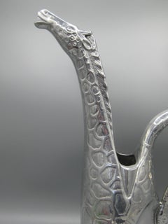 Vtg 1989 Arthur Court Aluminum Giraffe Figural Tall Water Pitcher 13 3/4"